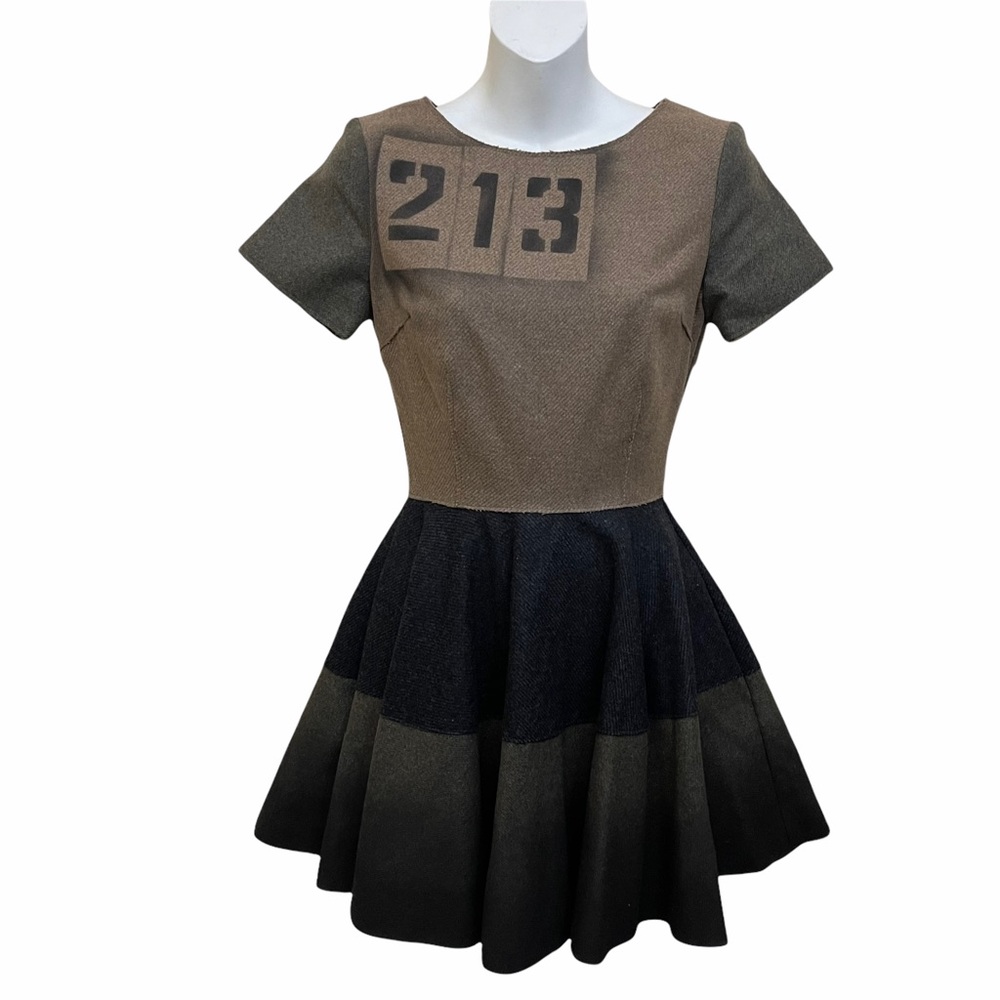 NWT Marna Ro A-line Debbie Dress Wool Short Sleeve